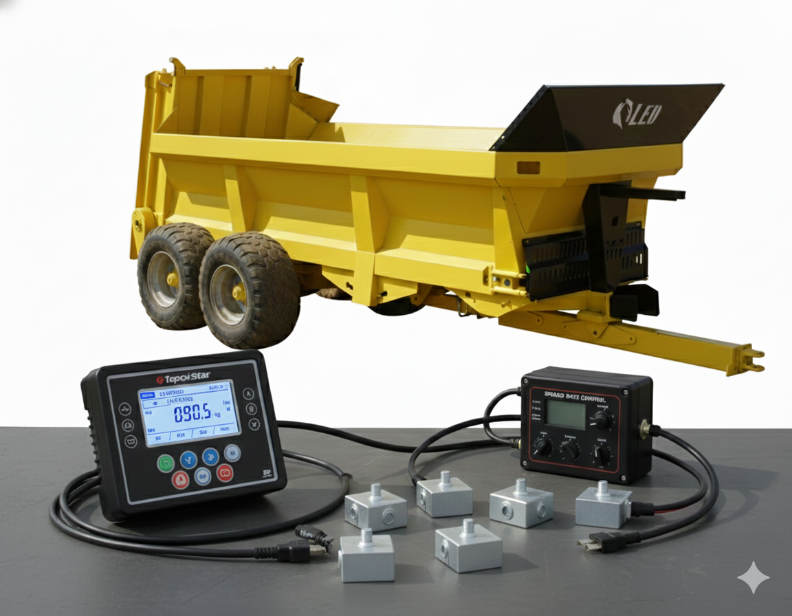 Athene ISOBUS verspreidingstempo controller and lasselinstruments on LEO 80 Reeks misverspreider