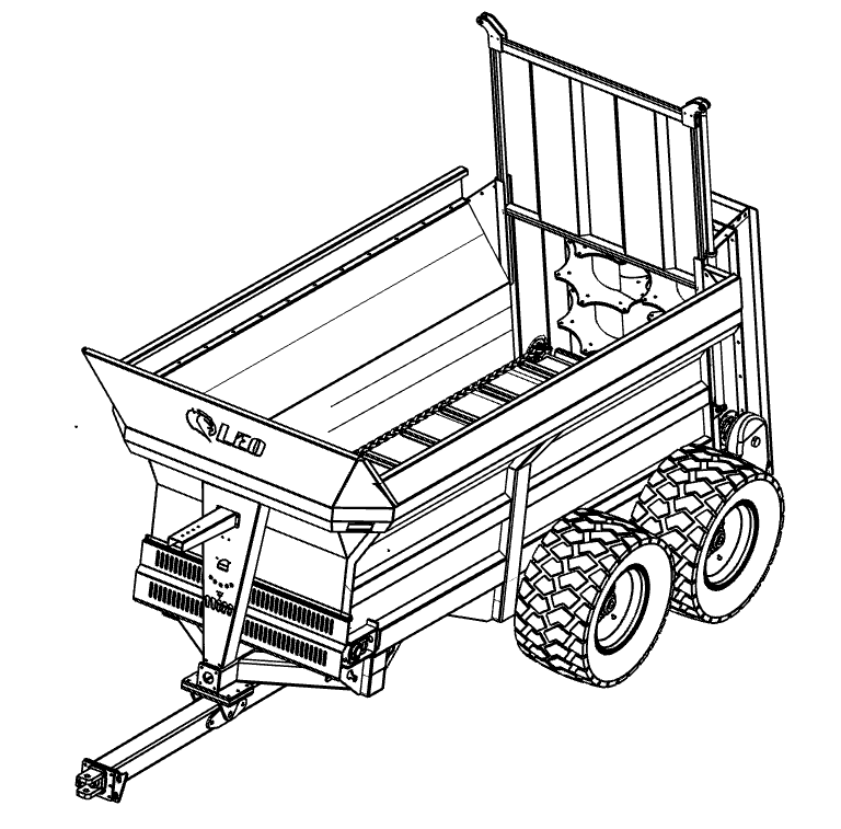 LEO 80 Reeks misverspreider wireframe engineering ontwerp outline drawing