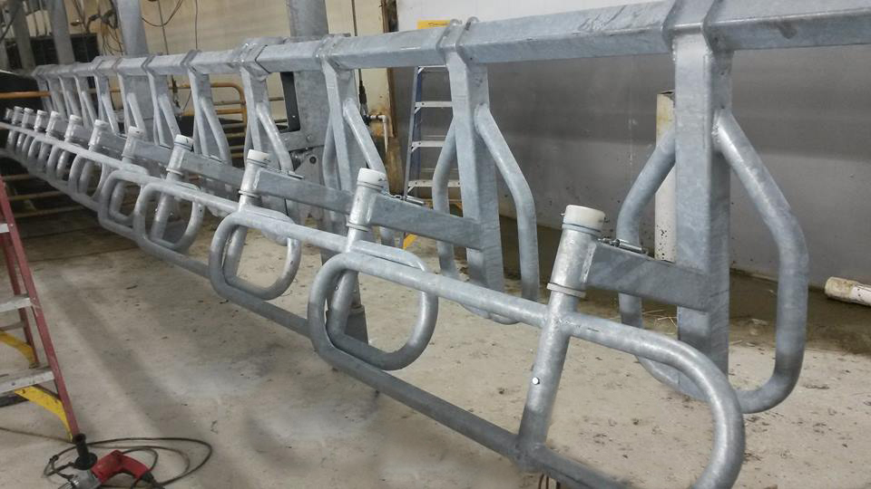 LEO Champion standard duty parallel lift parlor — cable pull rapid exit system