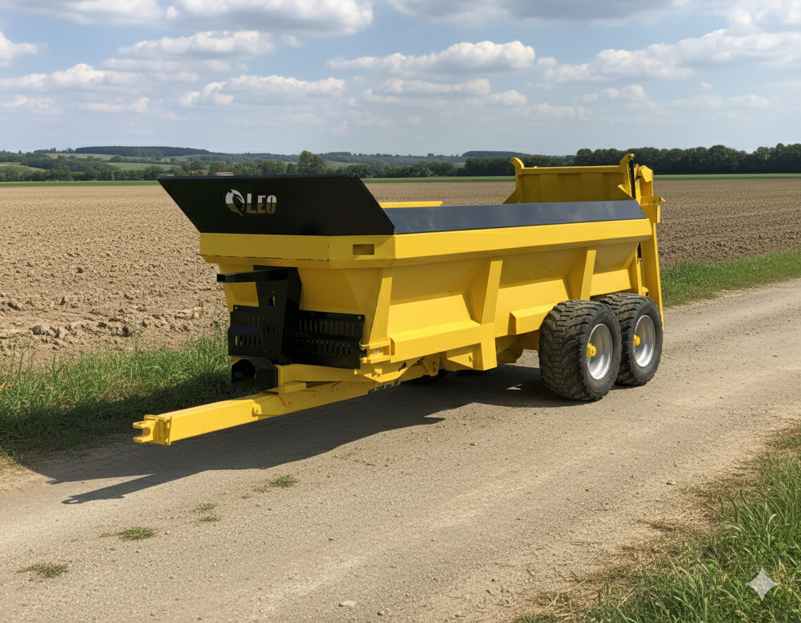 LEO 8015 agter-afvoer vertikale klopper misverspreider 15 kubieke meter